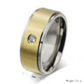 Günstige Edelstahl One Crystal Stein Gold Ringe Schmuck